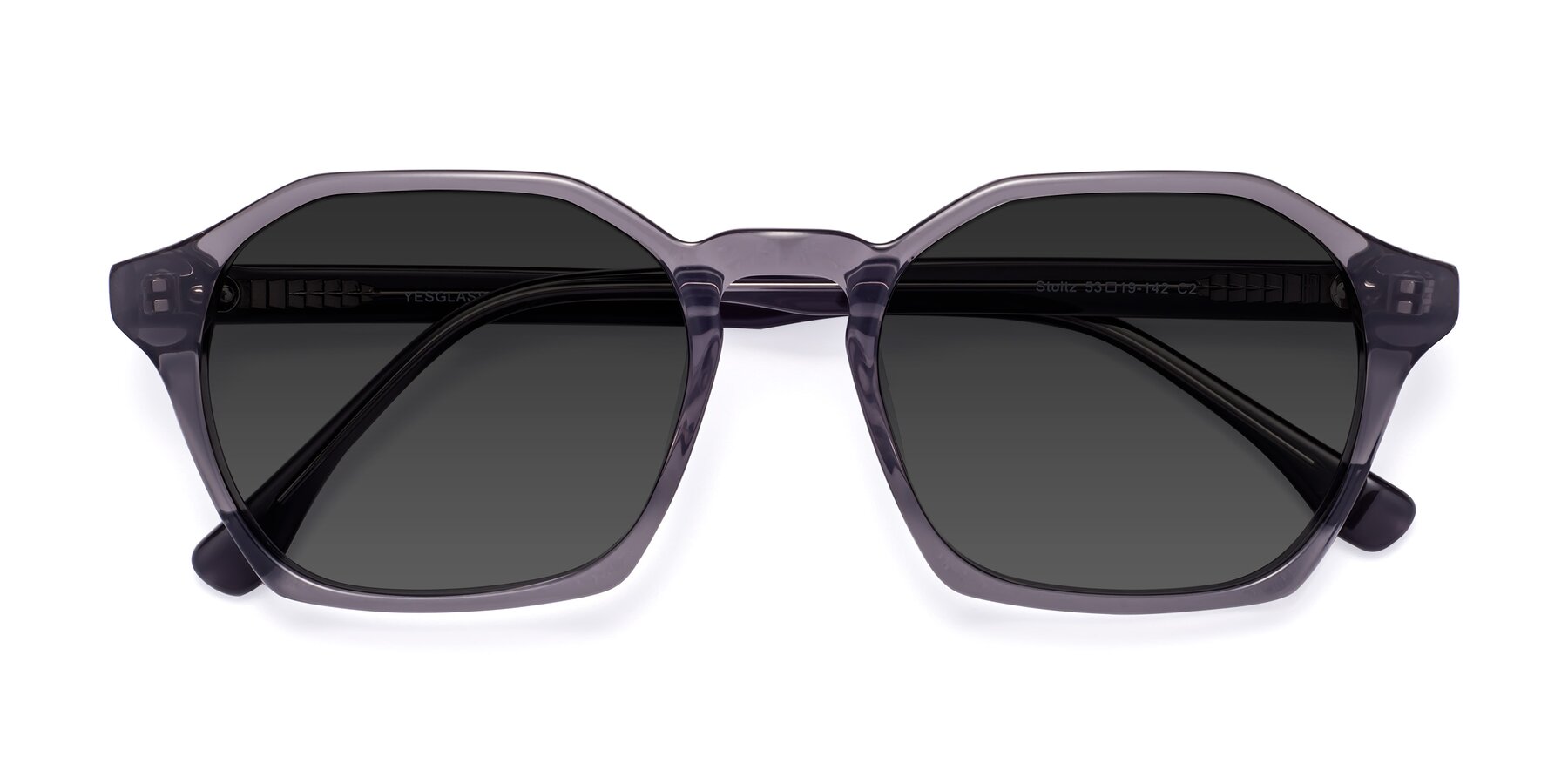 Folded Front of Stoltz in Translucent Gray with Gray Tinted Lenses