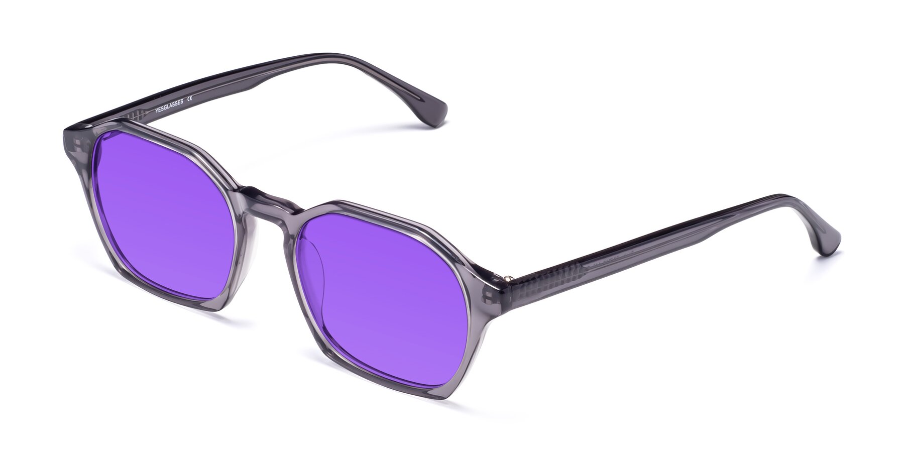 Angle of Stoltz in Translucent Gray with Purple Tinted Lenses