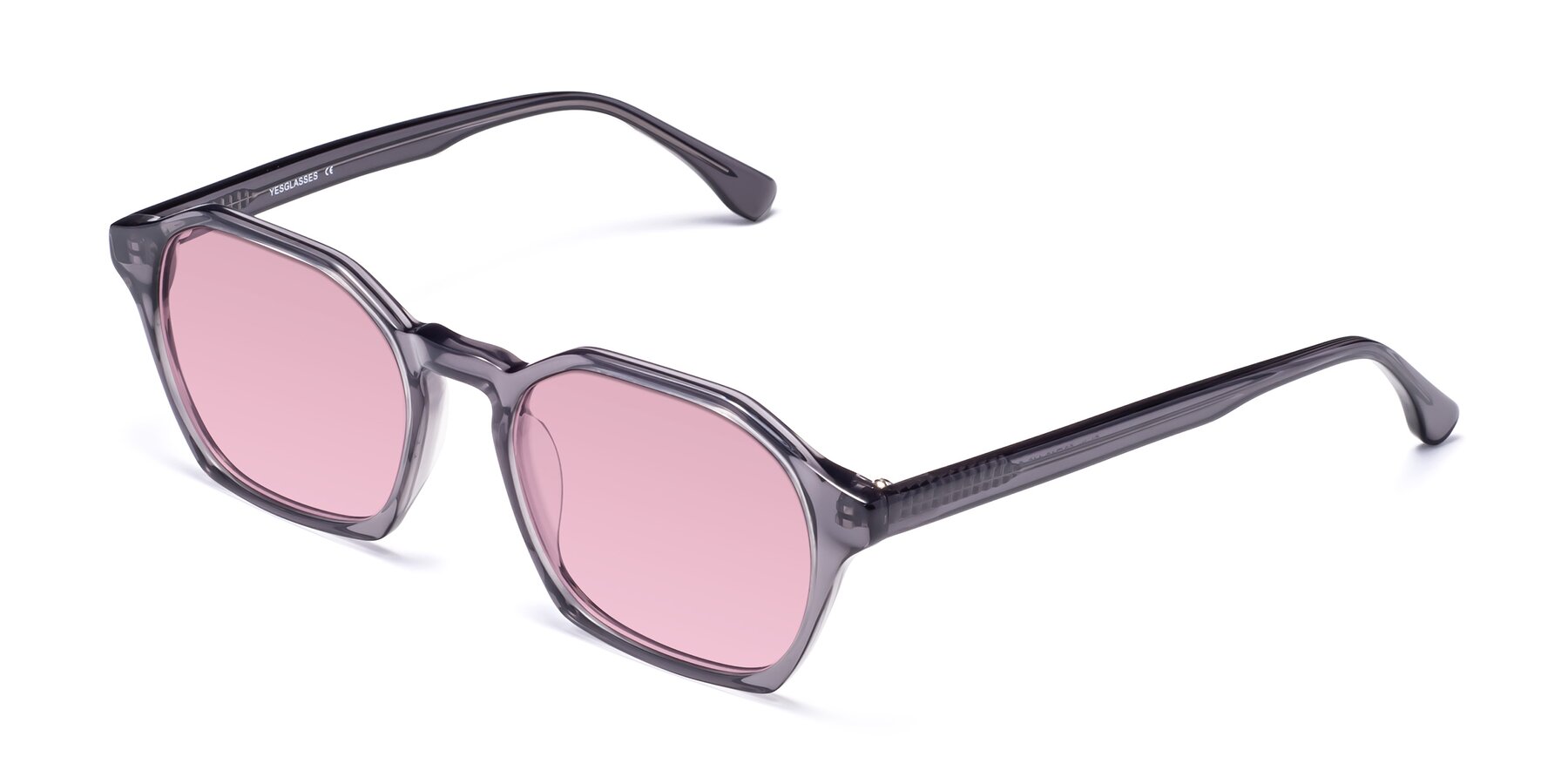 Angle of Stoltz in Translucent Gray with Light Wine Tinted Lenses