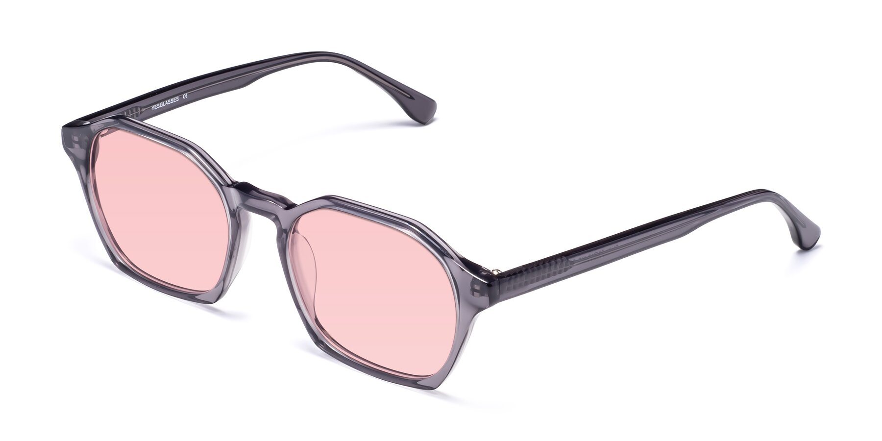 Angle of Stoltz in Translucent Gray with Light Garnet Tinted Lenses