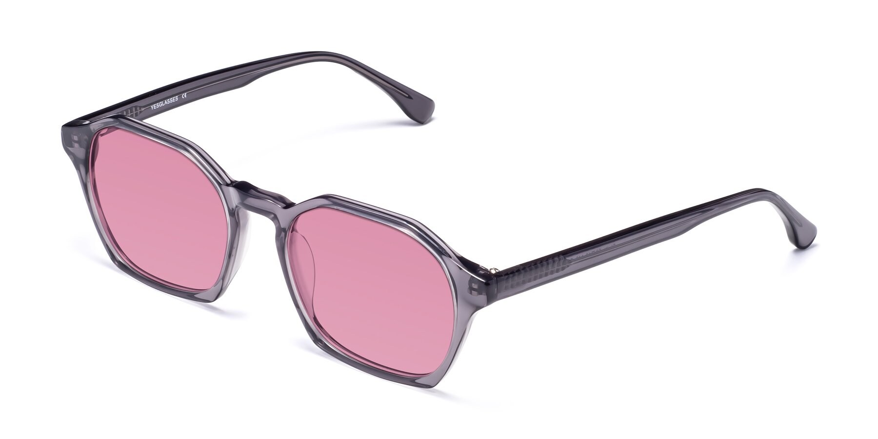 Angle of Stoltz in Translucent Gray with Medium Wine Tinted Lenses