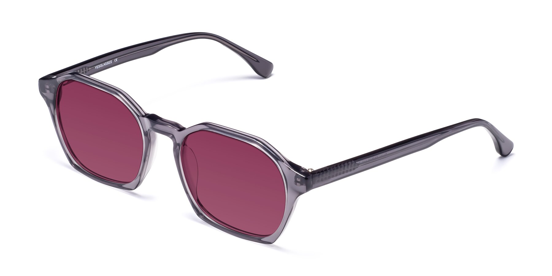 Angle of Stoltz in Translucent Gray with Wine Tinted Lenses