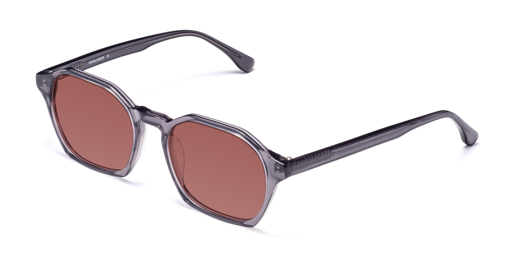 Angle of Stoltz in Translucent Gray with Garnet Tinted Lenses