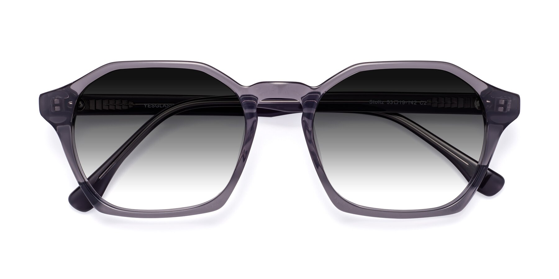Folded Front of Stoltz in Translucent Gray with Gray Gradient Lenses