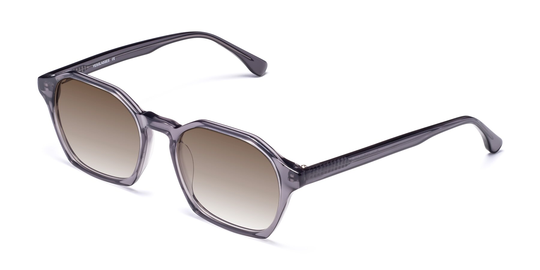 Angle of Stoltz in Translucent Gray with Brown Gradient Lenses
