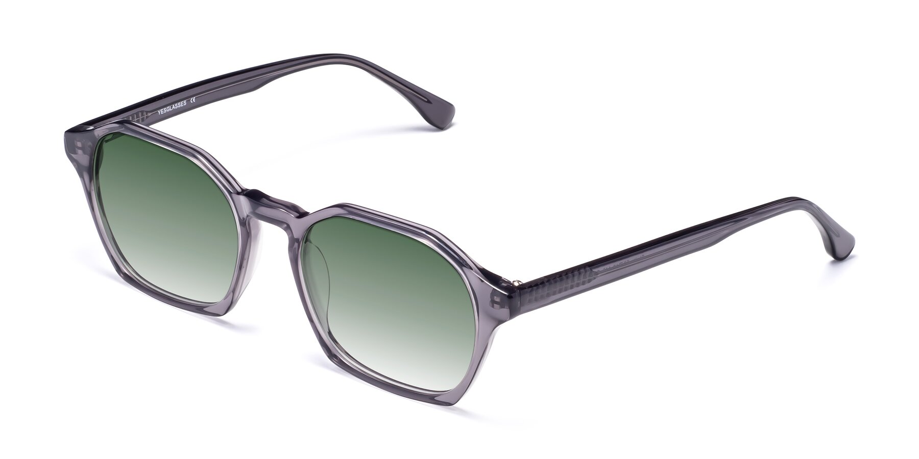 Angle of Stoltz in Translucent Gray with Green Gradient Lenses