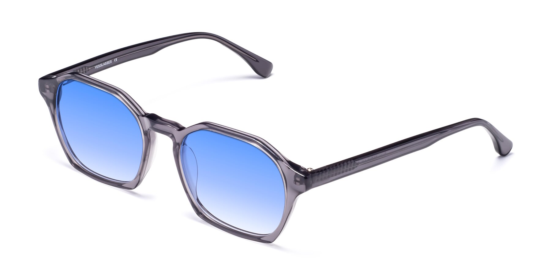 Angle of Stoltz in Translucent Gray with Blue Gradient Lenses