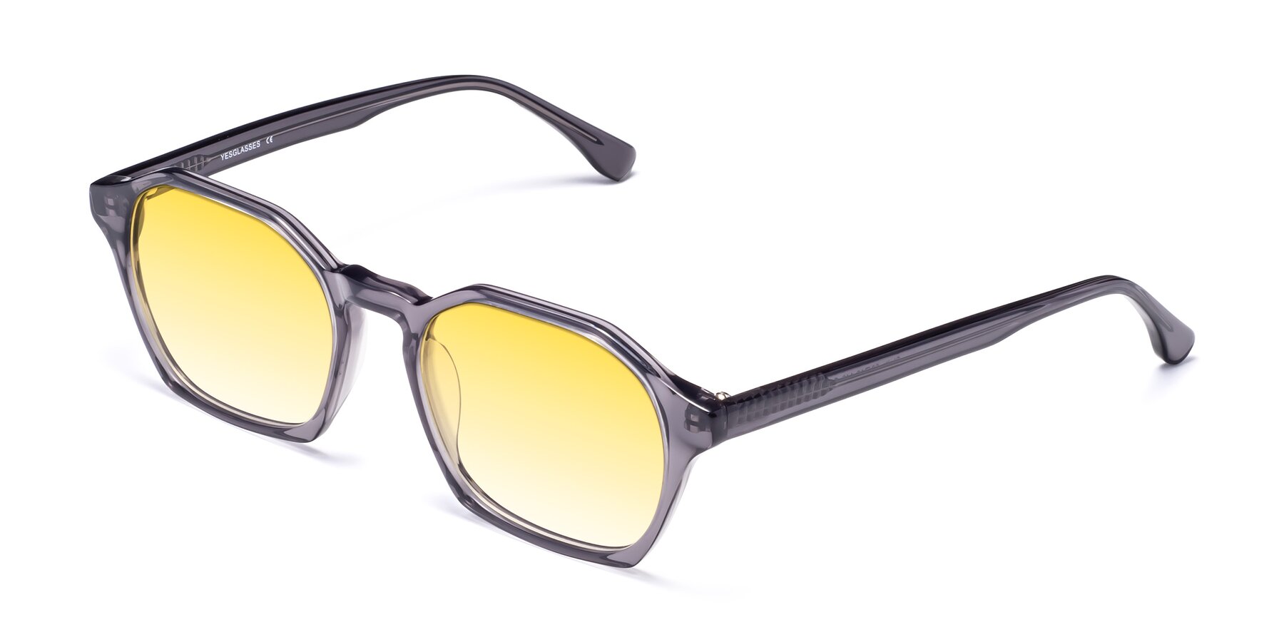 Angle of Stoltz in Translucent Gray with Yellow Gradient Lenses