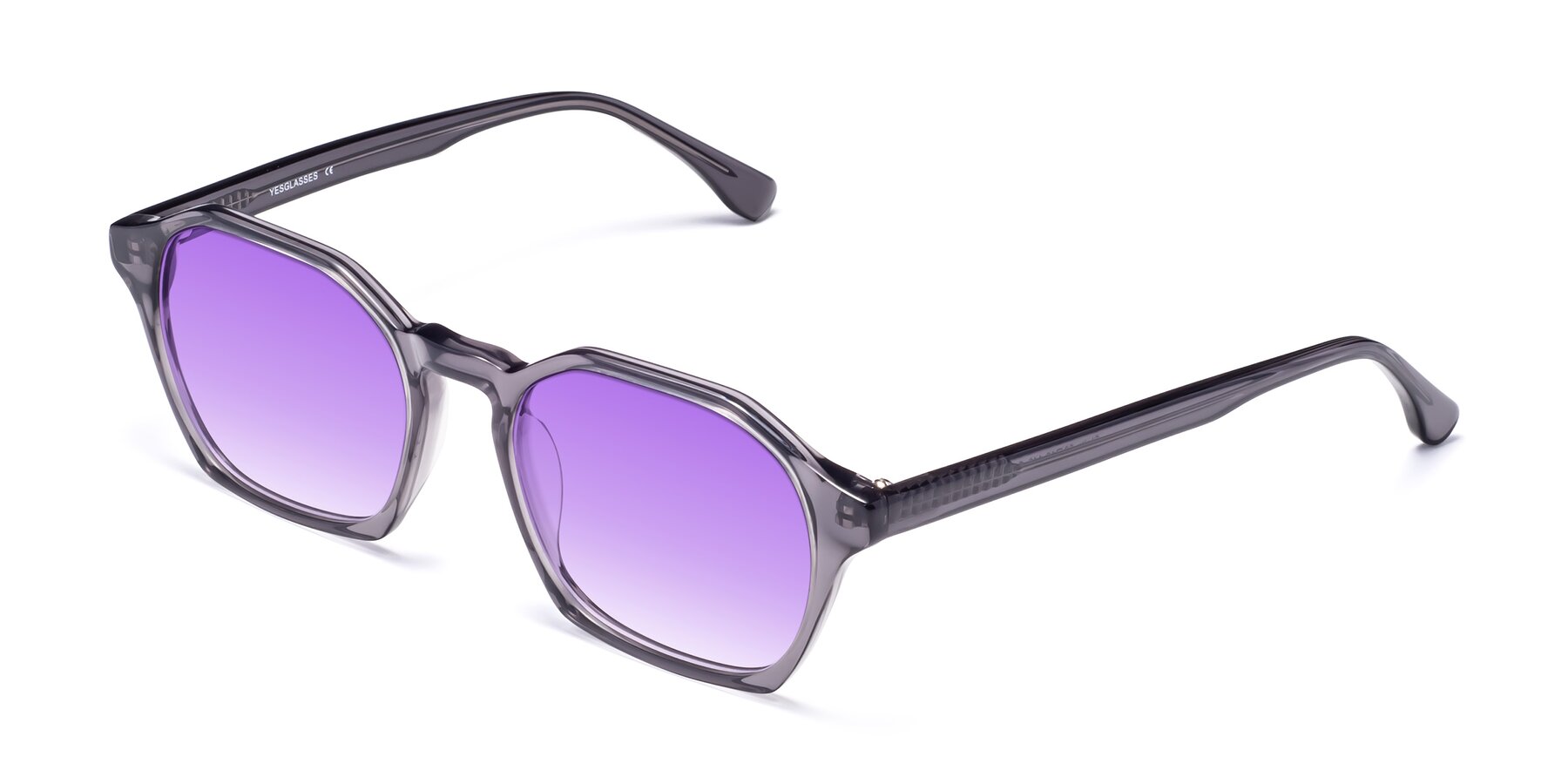 Angle of Stoltz in Translucent Gray with Purple Gradient Lenses