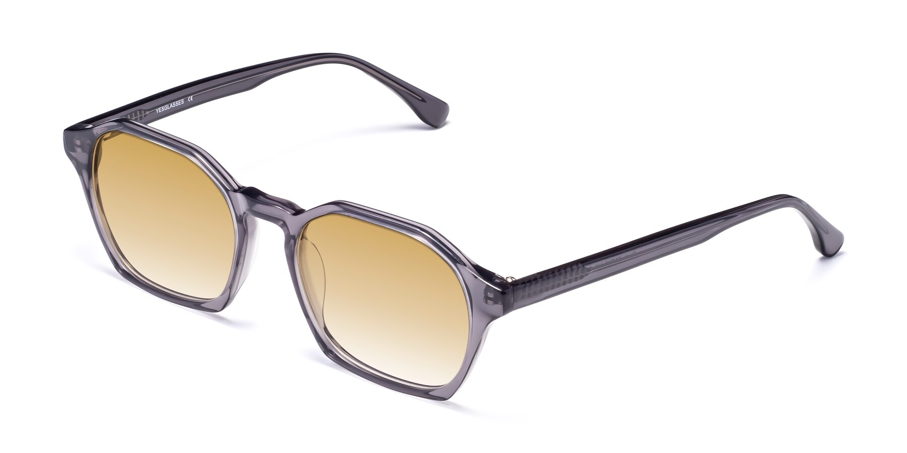 Angle of Stoltz in Translucent Gray with Champagne Gradient Lenses