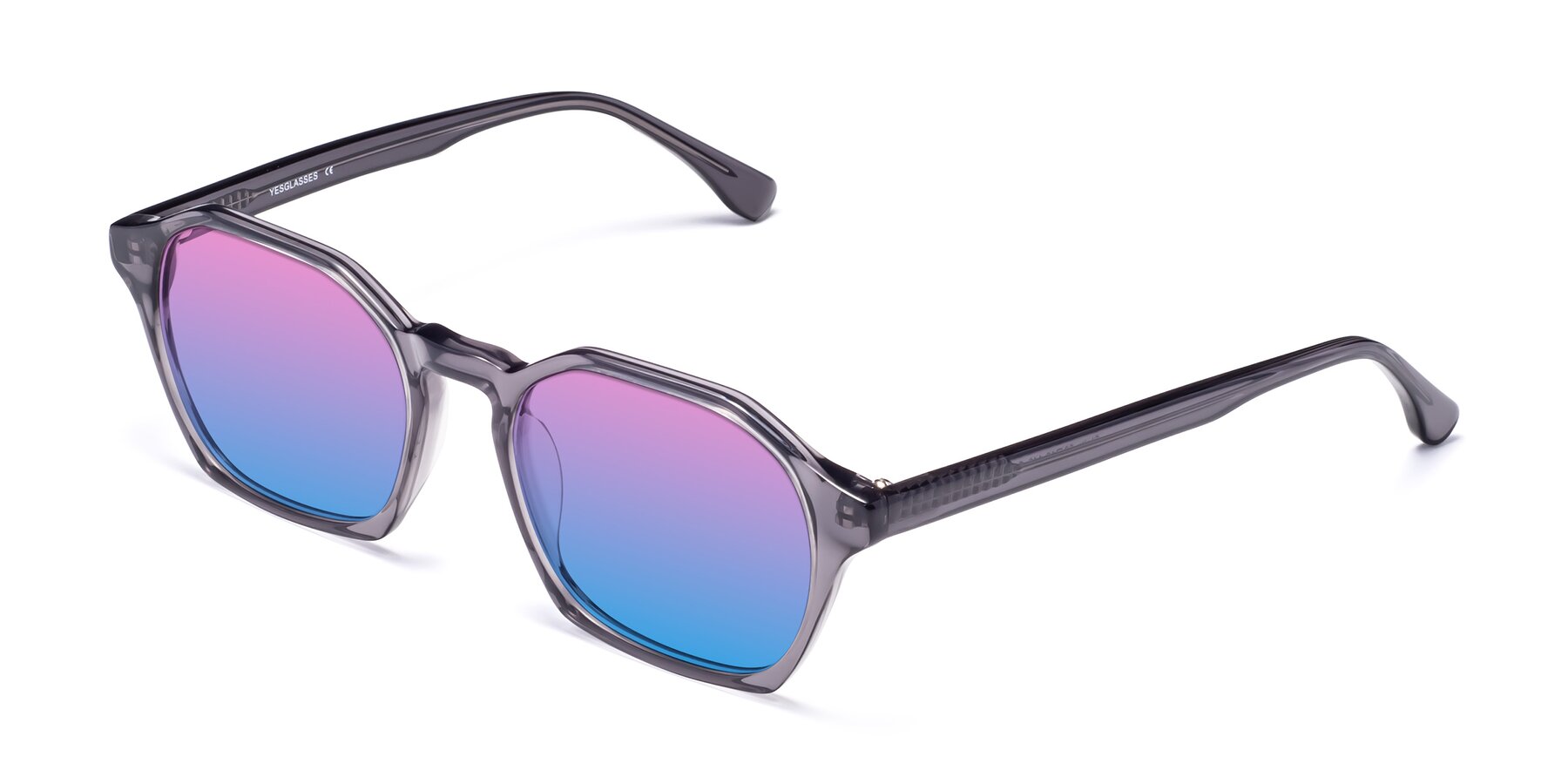 Angle of Stoltz in Translucent Gray with Pink / Blue Gradient Lenses