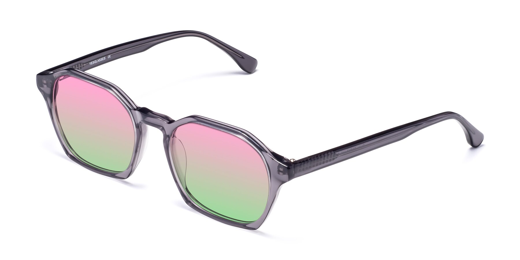 Angle of Stoltz in Translucent Gray with Pink / Green Gradient Lenses