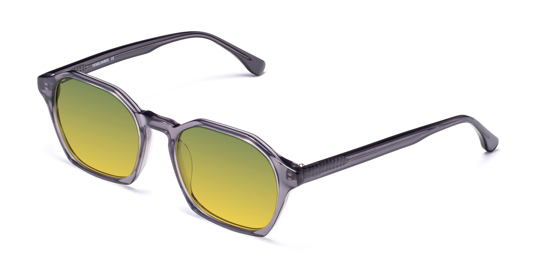 Angle of Stoltz in Translucent Gray with Green / Yellow Gradient Lenses