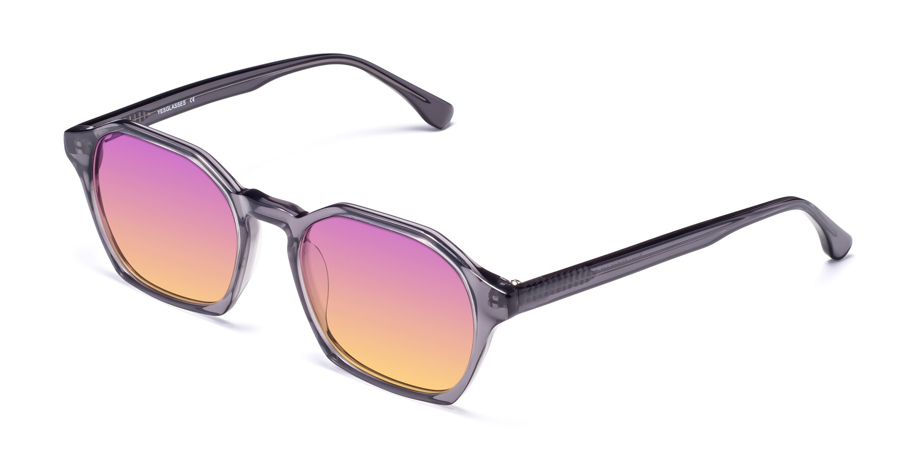 Angle of Stoltz in Translucent Gray with Purple / Yellow Gradient Lenses