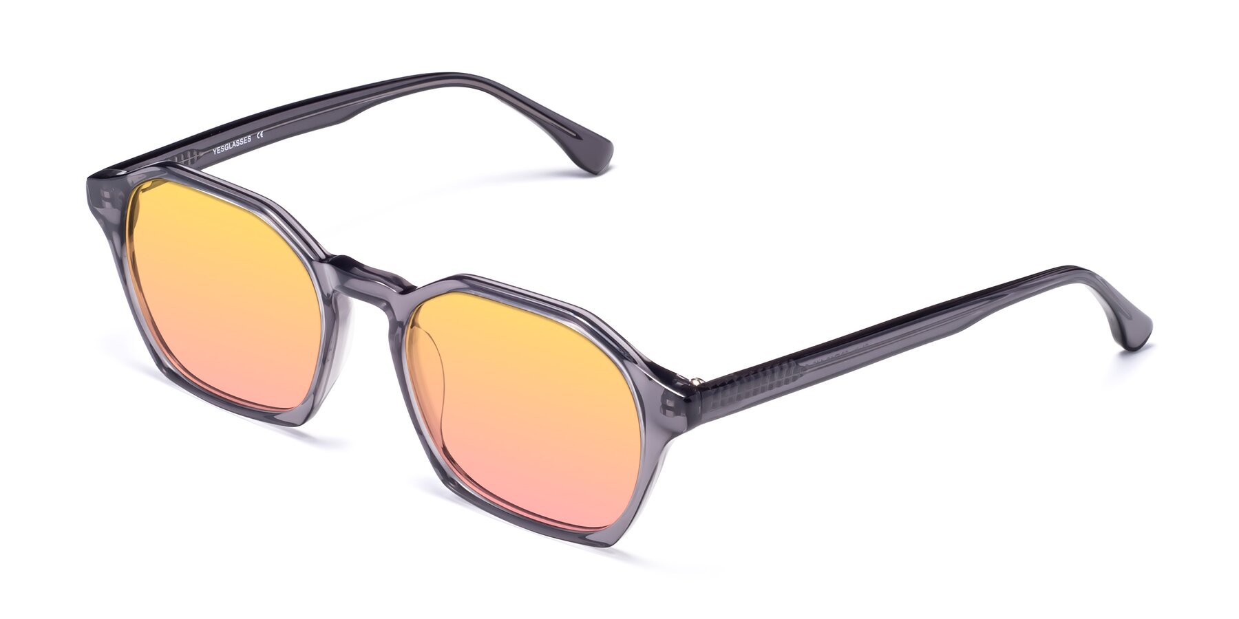 Angle of Stoltz in Translucent Gray with Yellow / Pink Gradient Lenses