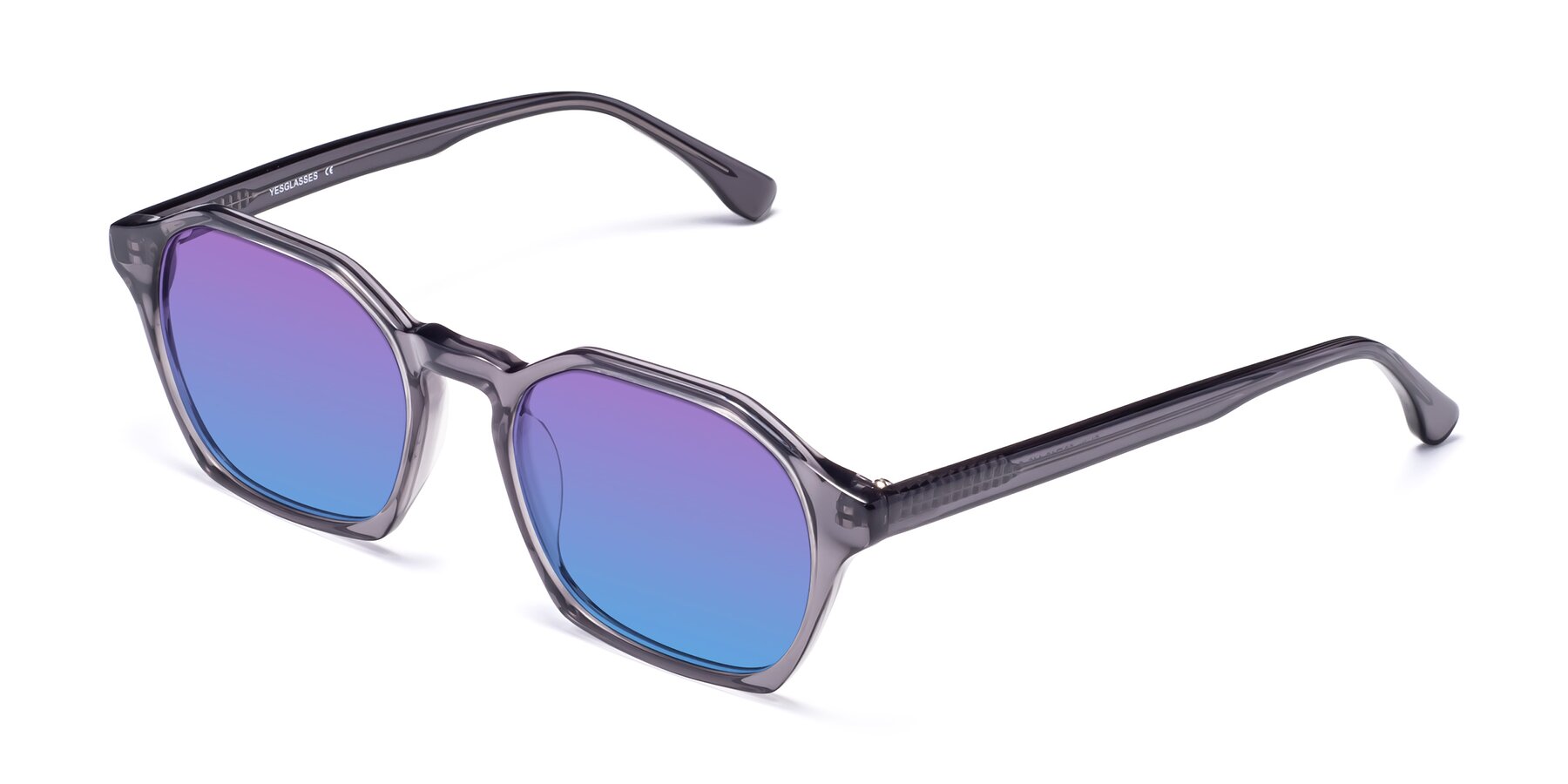 Angle of Stoltz in Translucent Gray with Purple / Blue Gradient Lenses