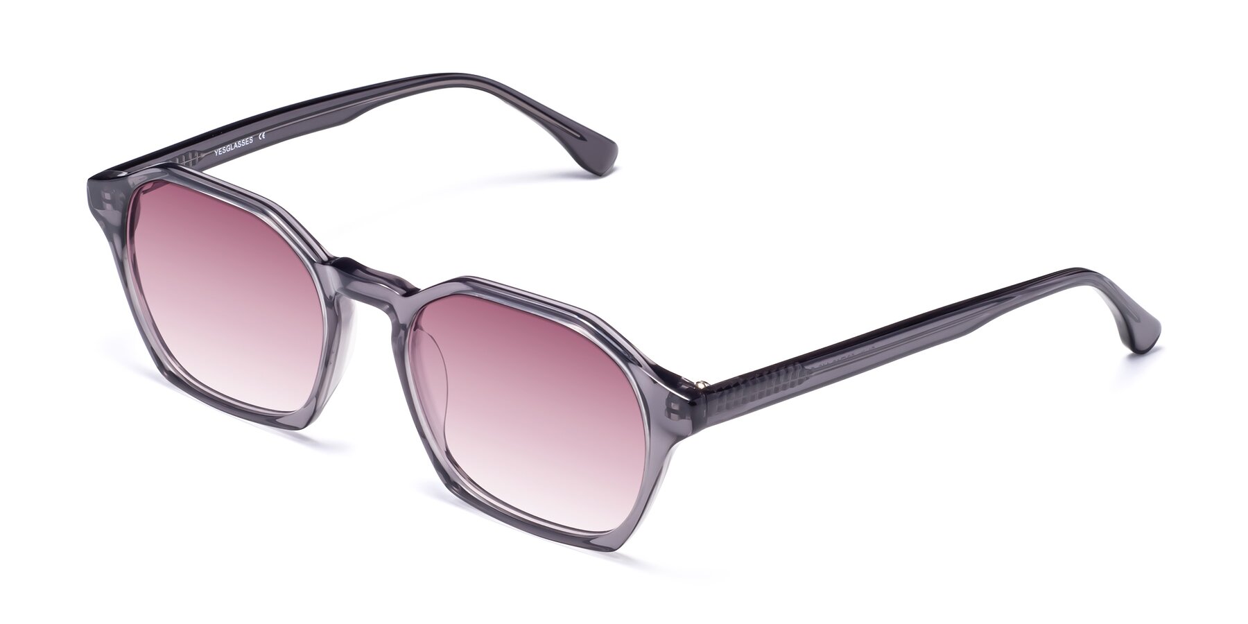 Angle of Stoltz in Translucent Gray with Wine Gradient Lenses