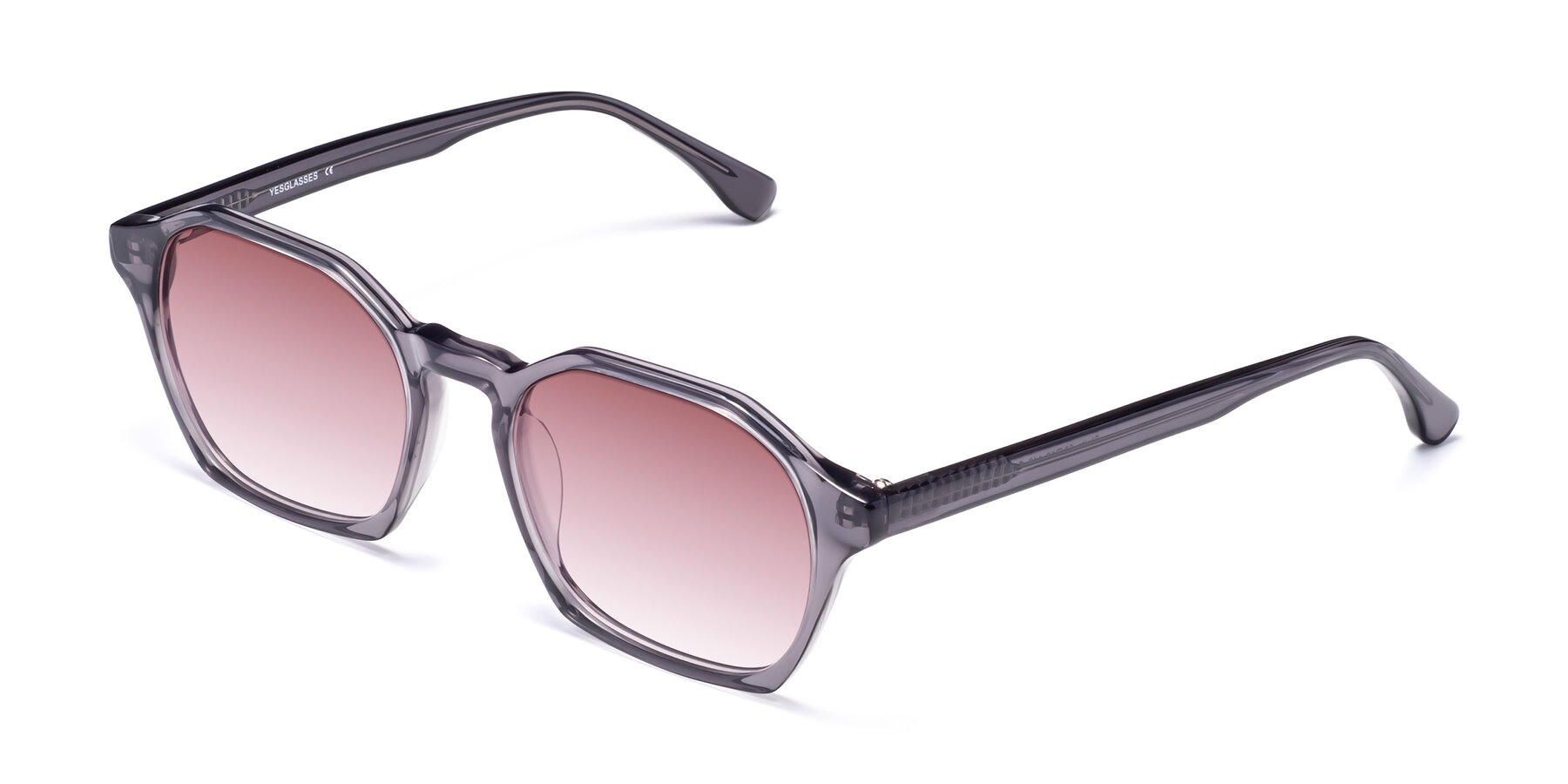 Angle of Stoltz in Translucent Gray with Garnet Gradient Lenses