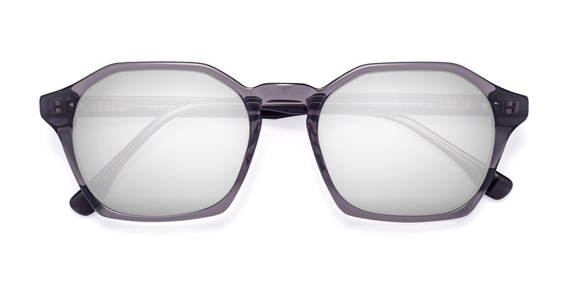 Stoltz - Translucent Gray Flash Mirrored Sunglasses
