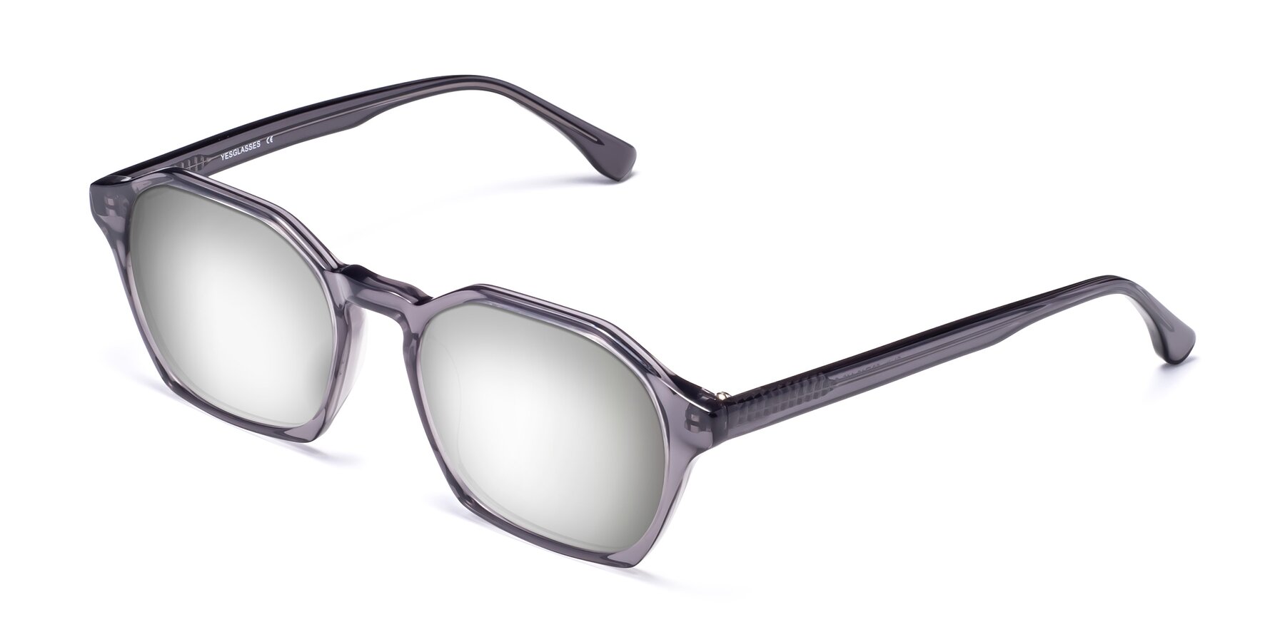 Angle of Stoltz in Translucent Gray with Silver Mirrored Lenses