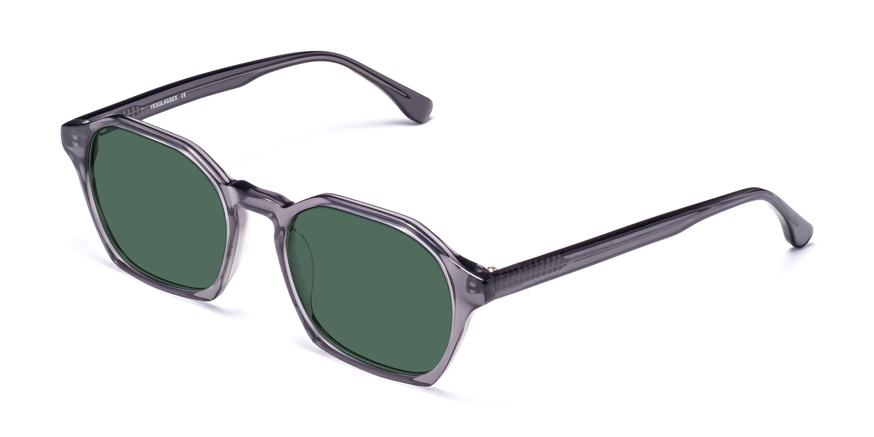 Angle of Stoltz in Translucent Gray with Green Polarized Lenses