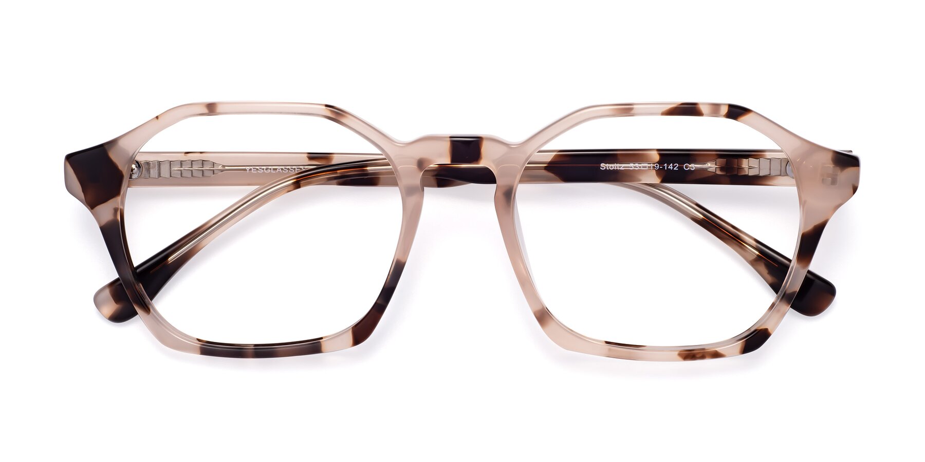 Folded Front of Stoltz in Leopard-Print with Clear Reading Eyeglass Lenses