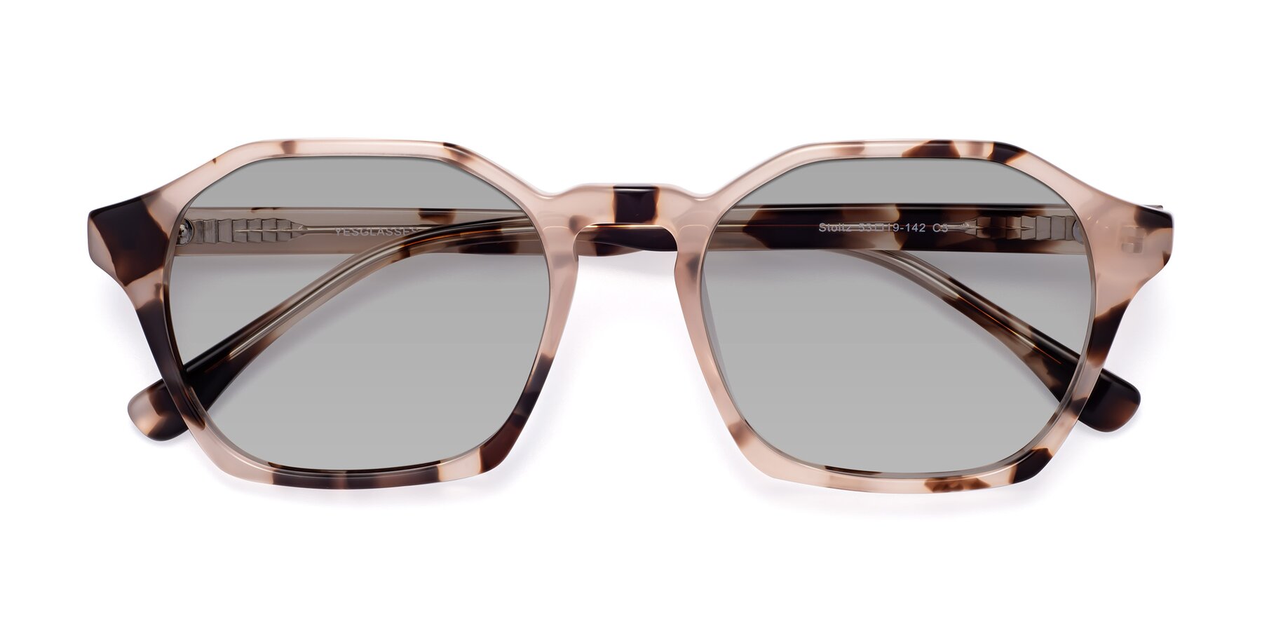 Folded Front of Stoltz in Leopard-Print with Light Gray Tinted Lenses