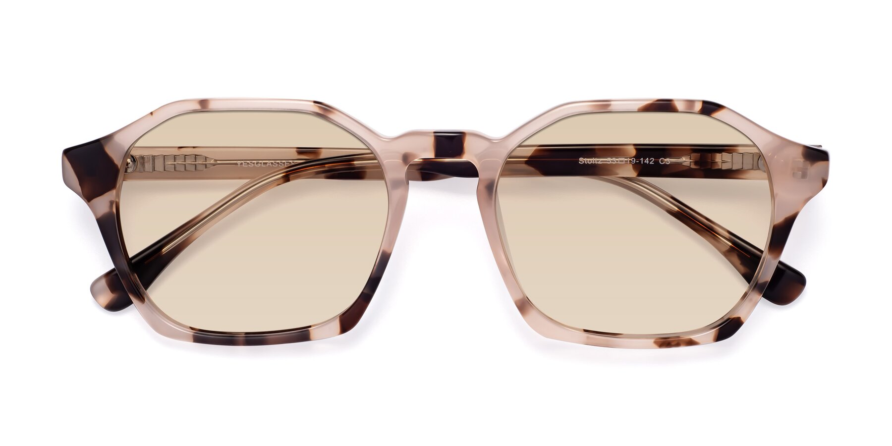 Folded Front of Stoltz in Leopard-Print with Light Brown Tinted Lenses