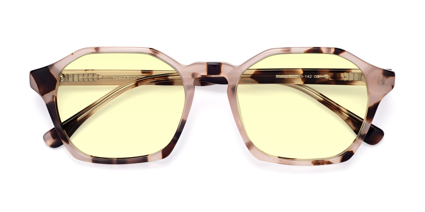 Folded Front of Stoltz in Leopard-Print with Light Yellow Tinted Lenses
