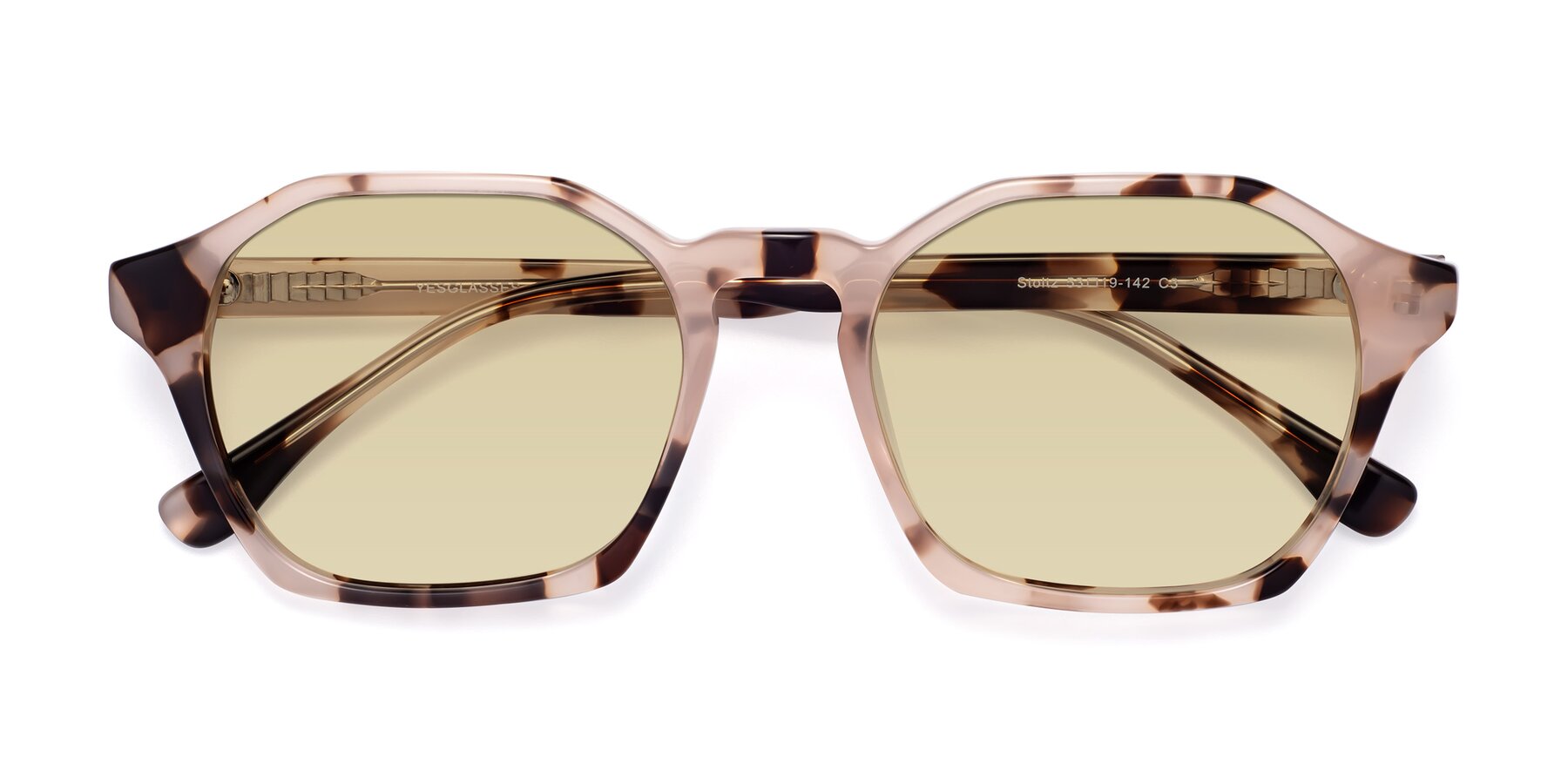 Folded Front of Stoltz in Leopard-Print with Light Champagne Tinted Lenses