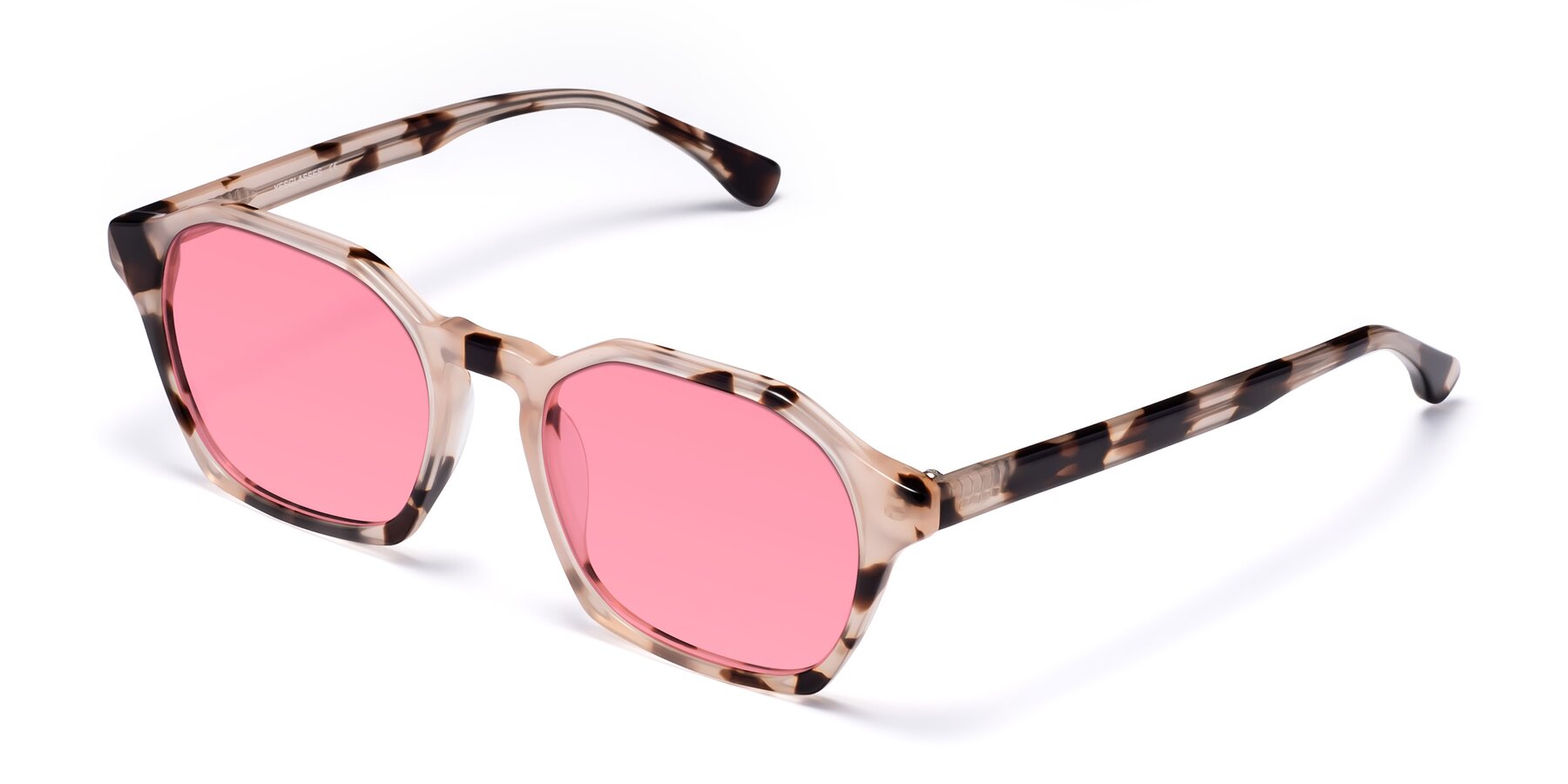 Angle of Stoltz in Leopard-Print with Pink Tinted Lenses