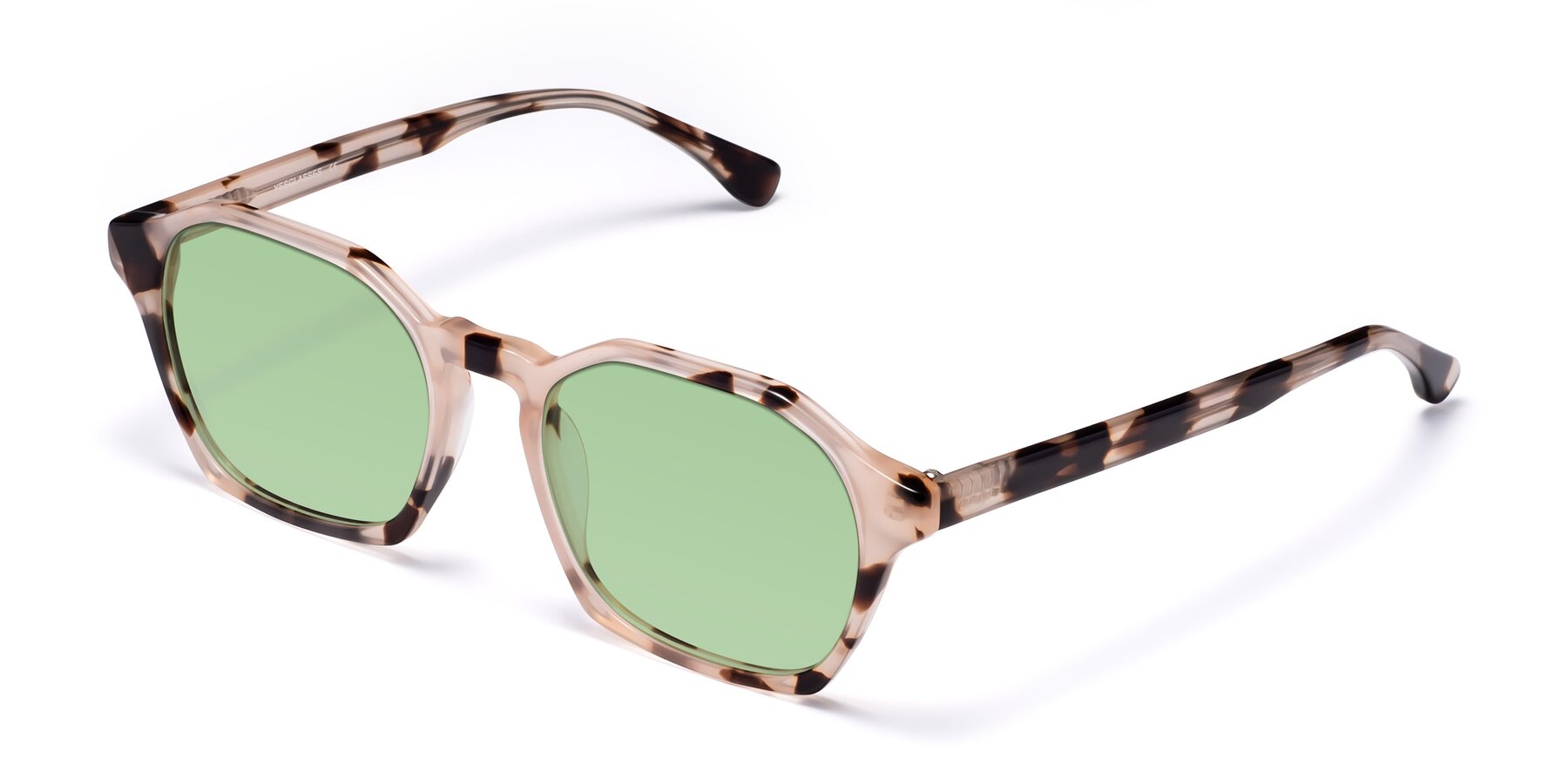 Angle of Stoltz in Leopard-Print with Medium Green Tinted Lenses