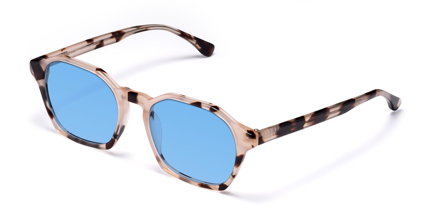 Angle of Stoltz in Leopard-Print with Medium Blue Tinted Lenses