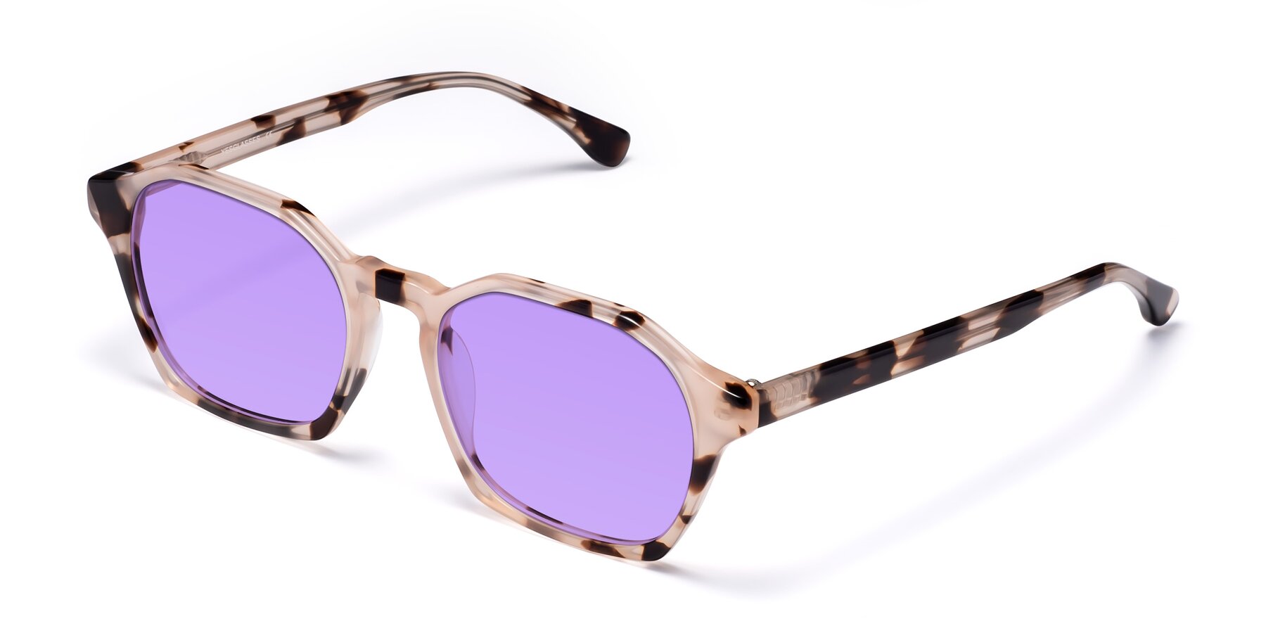 Angle of Stoltz in Leopard-Print with Medium Purple Tinted Lenses