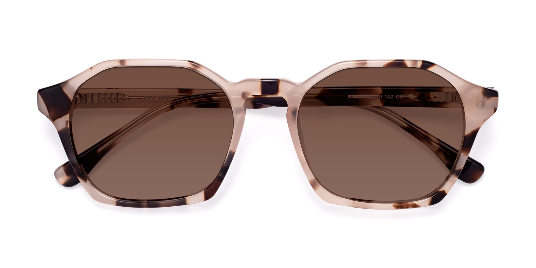 Folded Front of Stoltz in Leopard-Print with Brown Tinted Lenses
