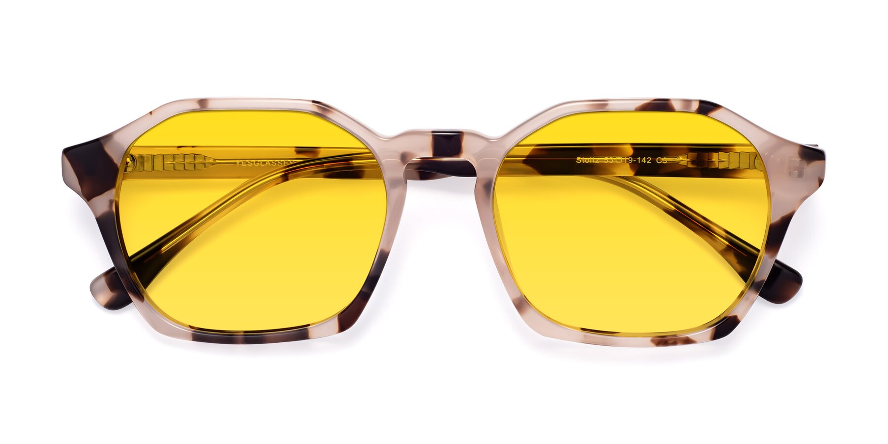 Folded Front of Stoltz in Leopard-Print with Yellow Tinted Lenses