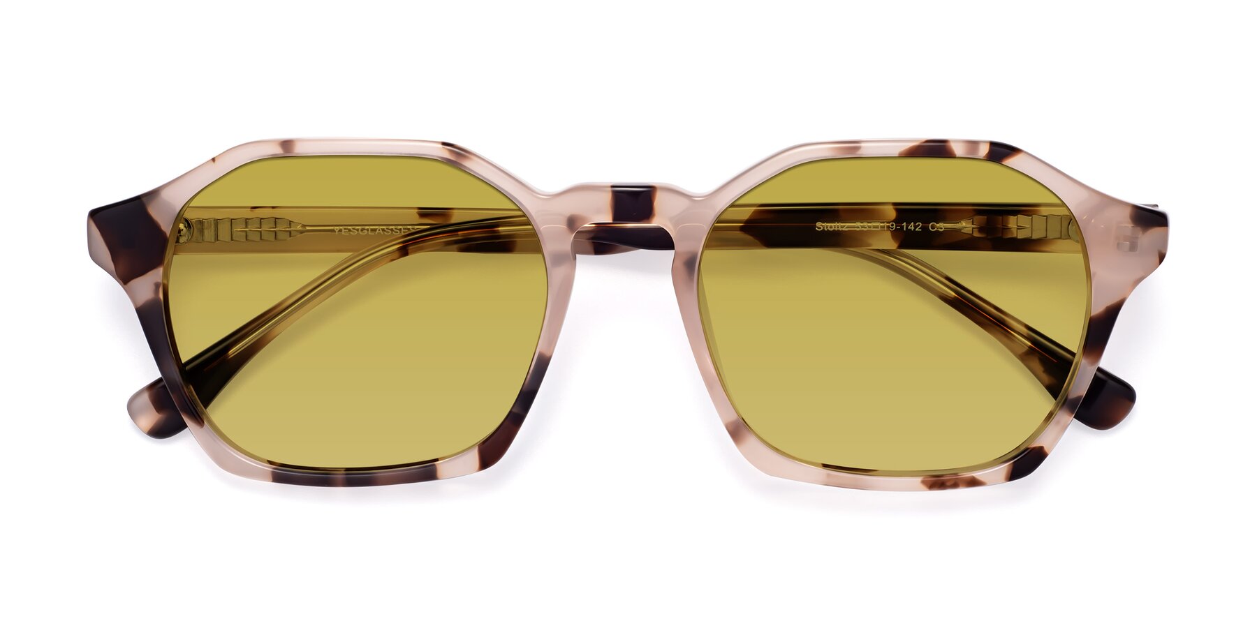 Folded Front of Stoltz in Leopard-Print with Champagne Tinted Lenses