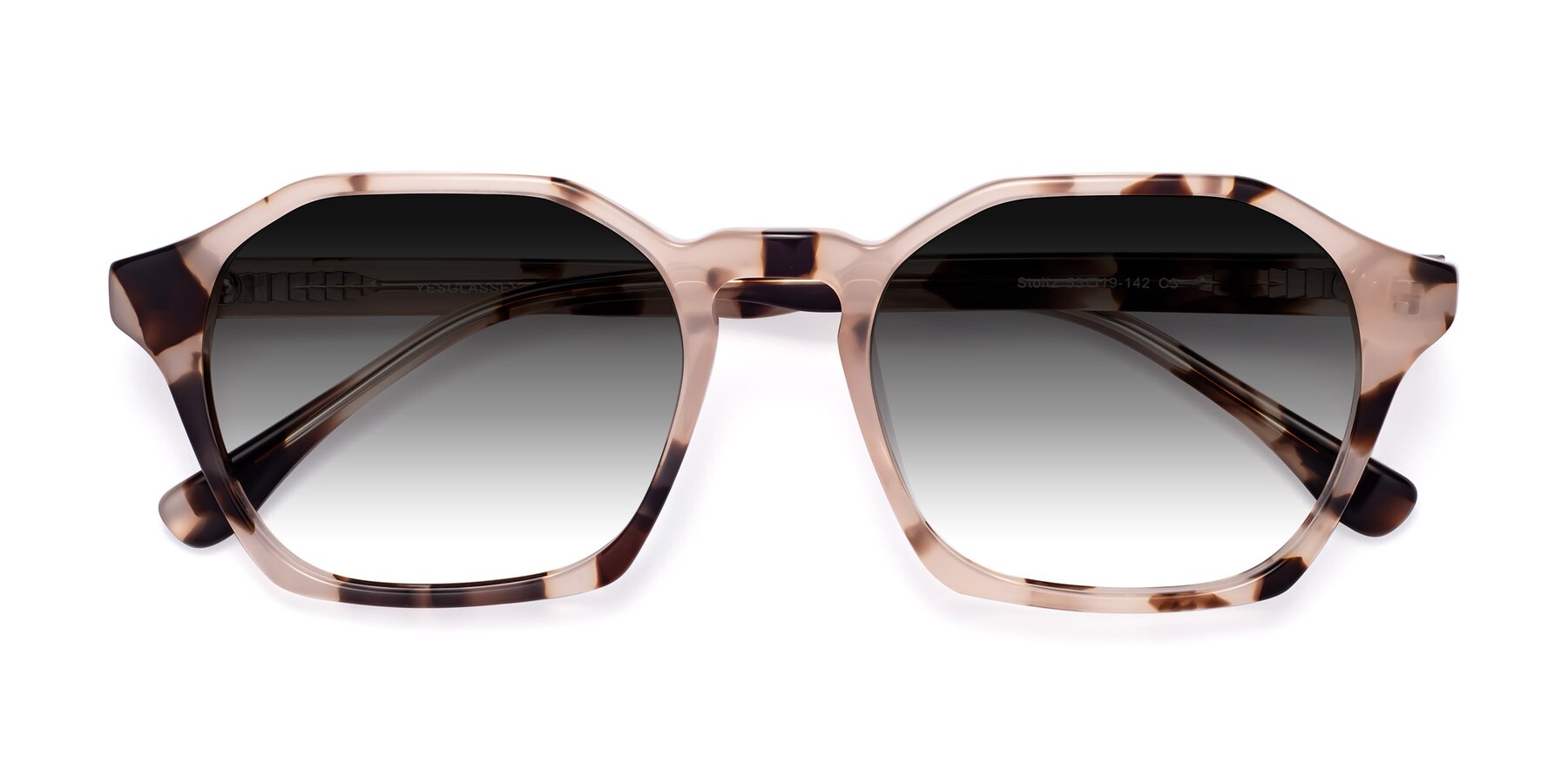 Folded Front of Stoltz in Leopard-Print with Gray Gradient Lenses