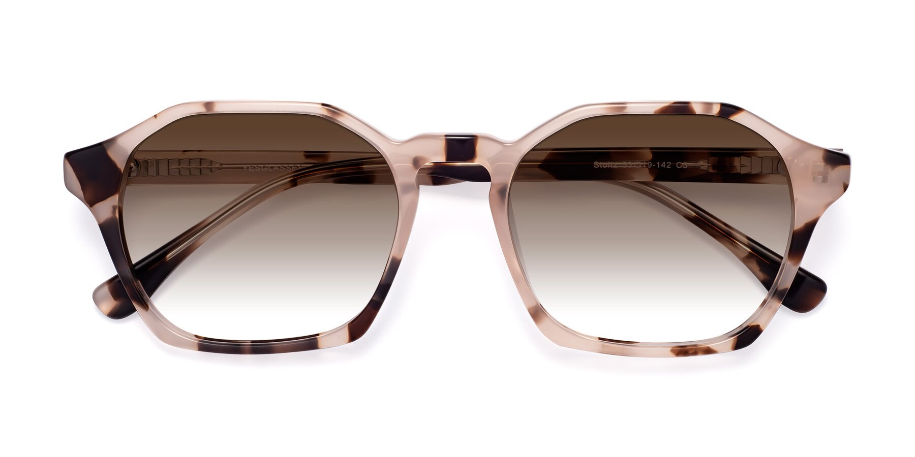 Folded Front of Stoltz in Leopard-Print with Brown Gradient Lenses