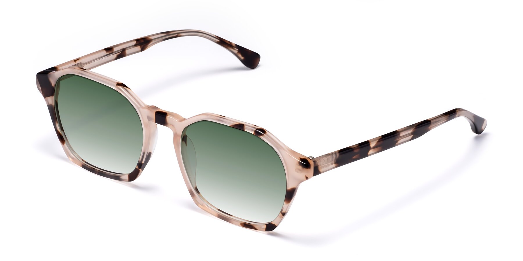 Angle of Stoltz in Leopard-Print with Green Gradient Lenses
