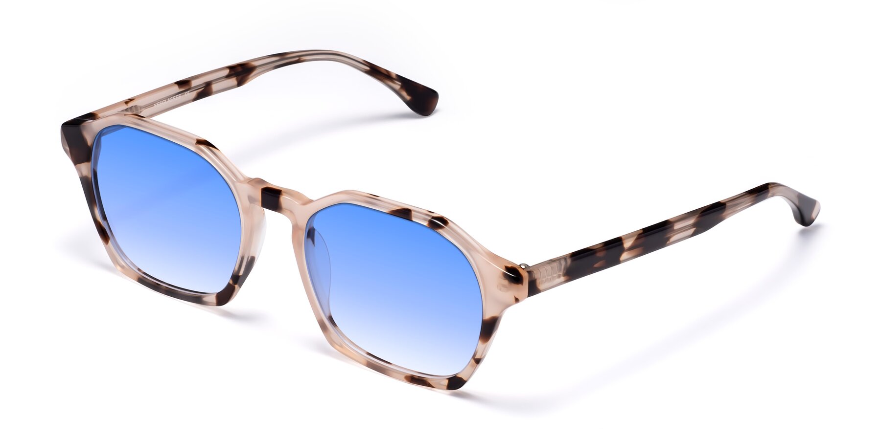 Angle of Stoltz in Leopard-Print with Blue Gradient Lenses