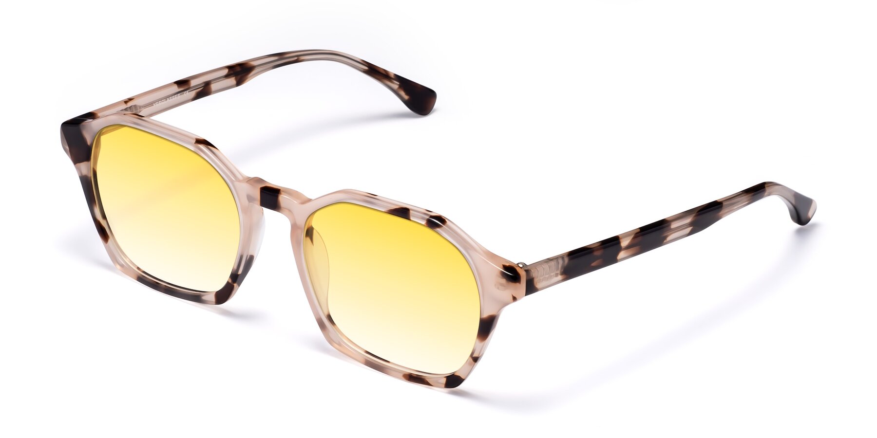 Angle of Stoltz in Ivory Tortoise with Yellow Gradient Lenses