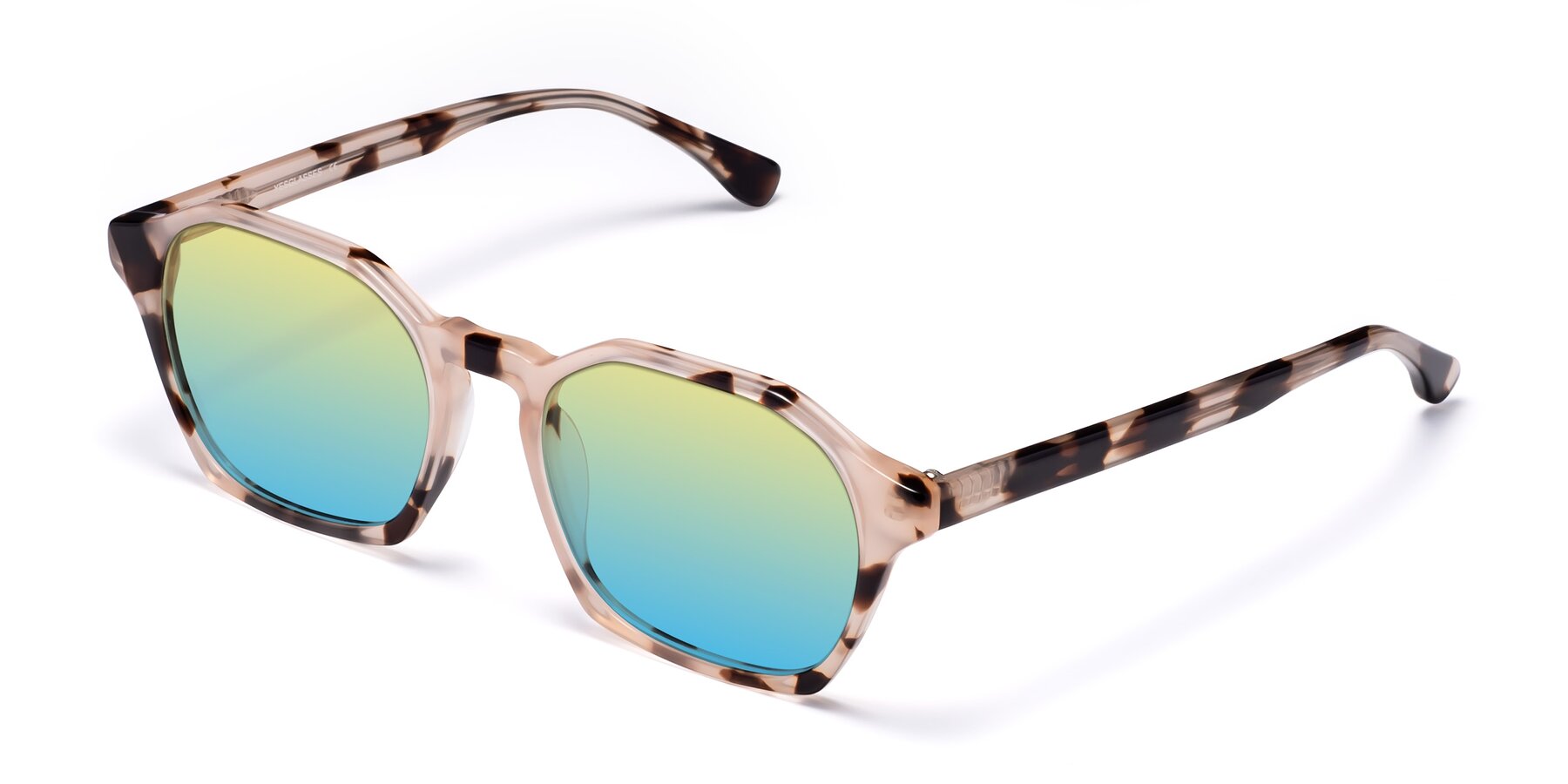 Angle of Stoltz in Leopard-Print with Yellow / Blue Gradient Lenses