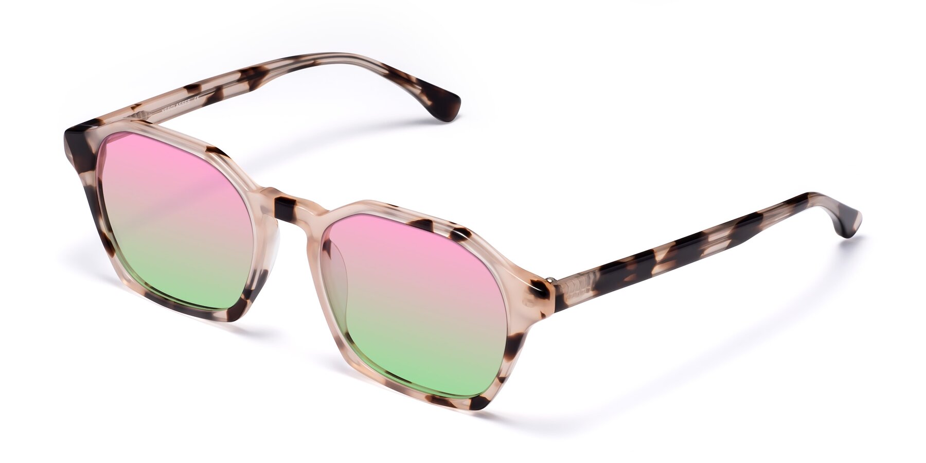 Angle of Stoltz in Leopard-Print with Pink / Green Gradient Lenses