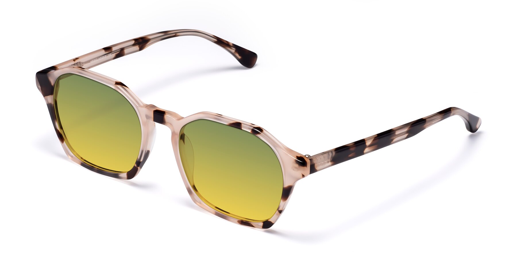 Angle of Stoltz in Leopard-Print with Green / Yellow Gradient Lenses