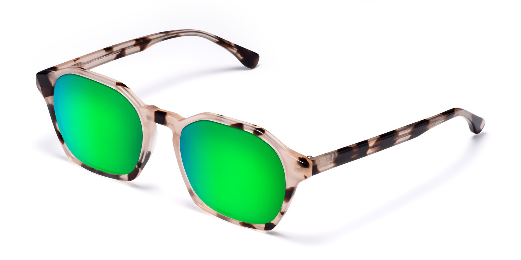 Angle of Stoltz in Leopard-Print with Green Mirrored Lenses