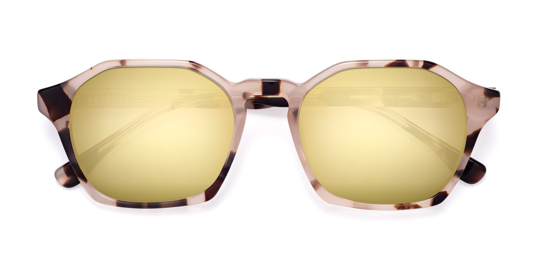 Folded Front of Stoltz in Leopard-Print with Gold Mirrored Lenses