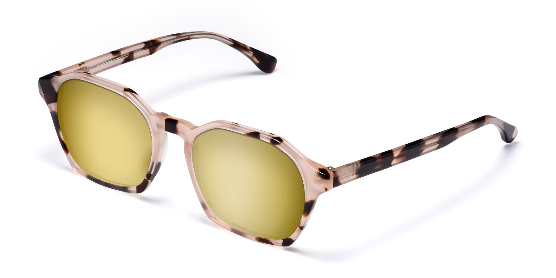 Angle of Stoltz in Leopard-Print with Gold Mirrored Lenses
