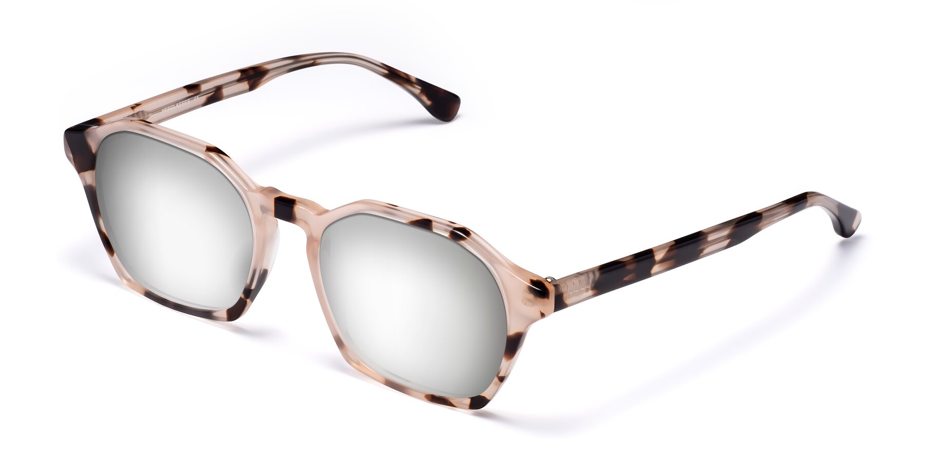 Angle of Stoltz in Leopard-Print with Silver Mirrored Lenses
