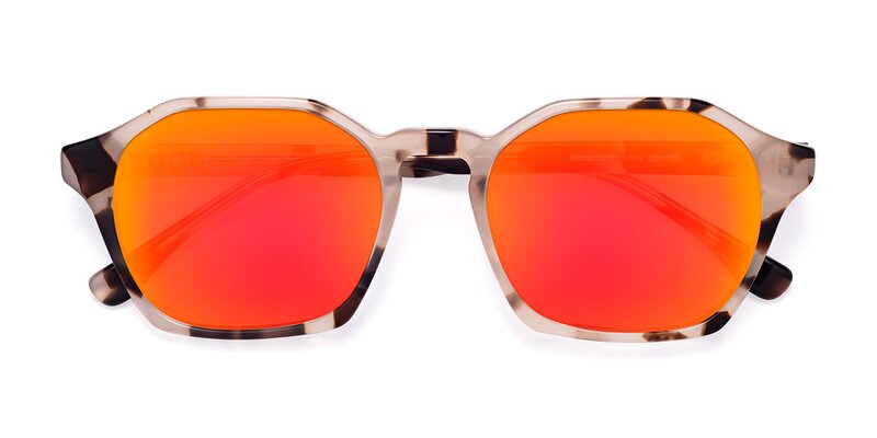 Stoltz - Leopard-Print Flash Mirrored Sunglasses